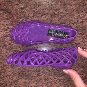 Girl’s Neon Purple Jelly Flats Size 6